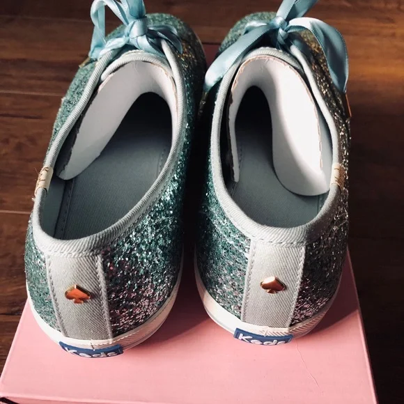 KATE SPADE/KEDS-NWT Aqua Glitter Sneakers - Picture 10 of 16